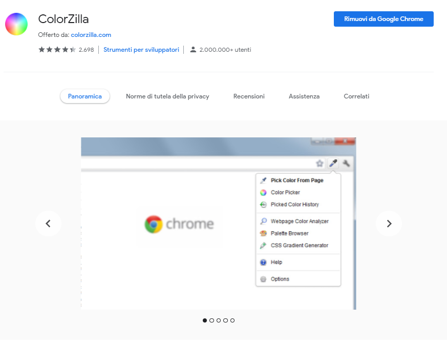 ColorZilla Estensione Chrome